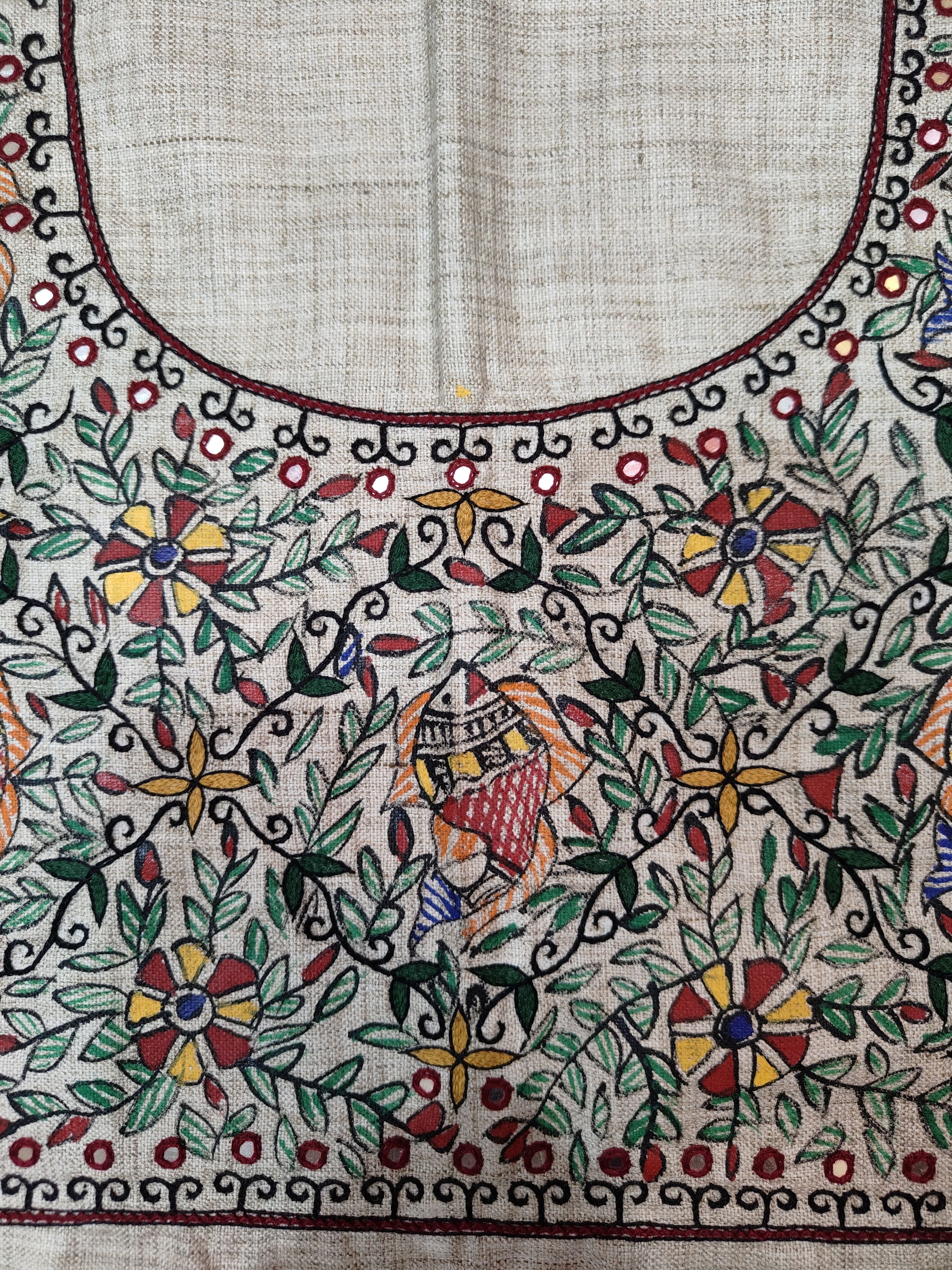 Handpainted Elegance: Madhubani Blouse Piece